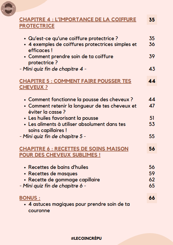 E-BOOK - Le guide essentiel pour bien prendre soin de tes cheveux crépus et frisés