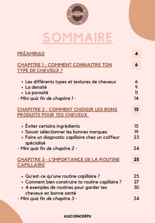 E-BOOK - Le guide essentiel pour bien prendre soin de tes cheveux crépus et frisés